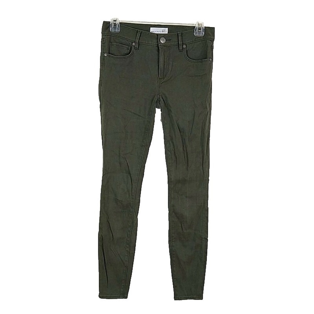 Loft Olive Green Legging Jeans Skinny Stretch Mid Rise Womens Size 25 0